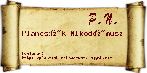 Plancsák Nikodémusz névjegykártya